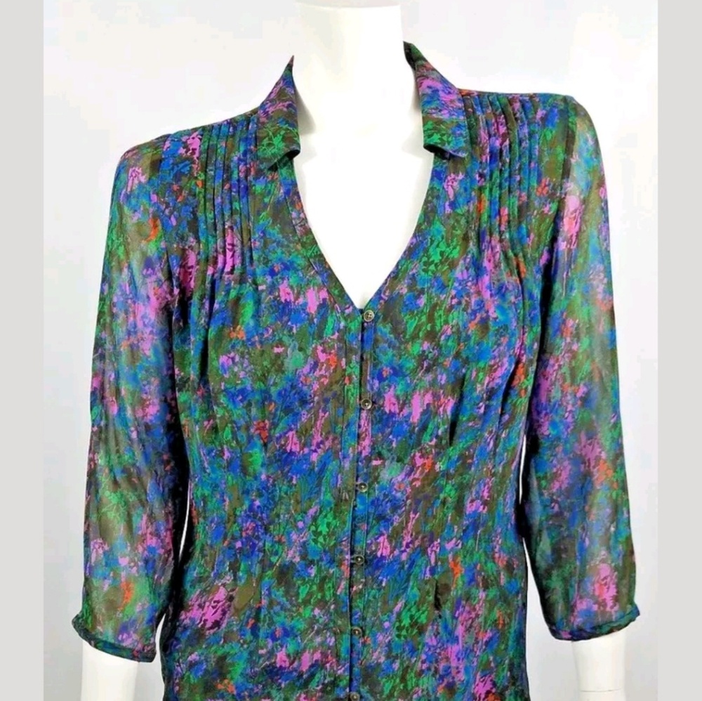 Coldwater Creek multi color blouse sz small